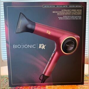 Bio Ionic 10X Ultralight Speed Dryer✨Limited Edition Velvet Rouge Color✨ NEW!